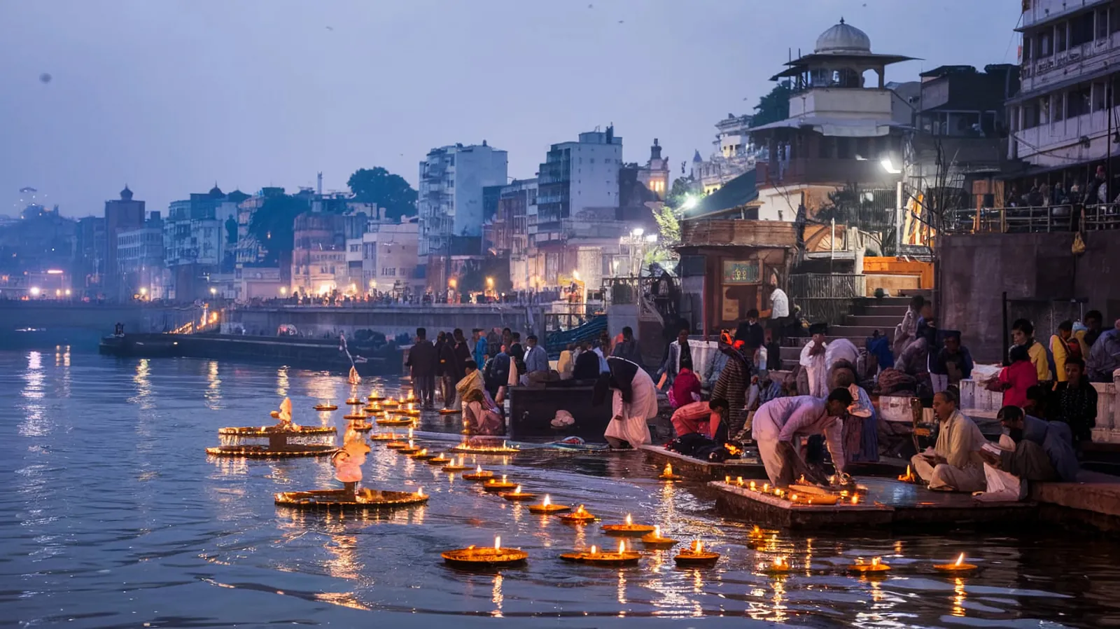 The aarti from the water